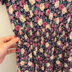 Flower pattern mini dress (fully lined)